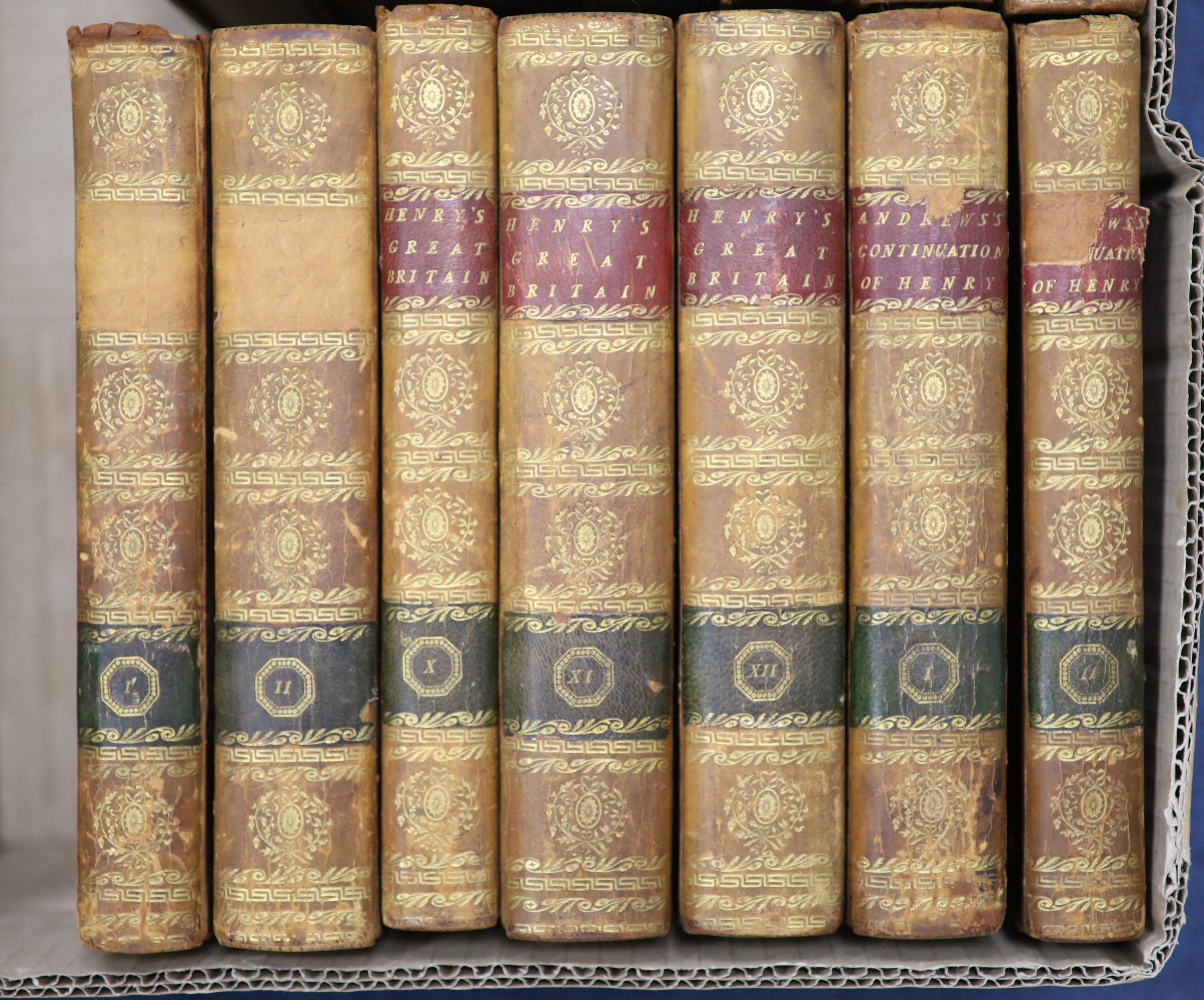 Henry, Robert; Andrews, James Pettit - The History of Great Britain, from the invasion of it by the Romans under Julius Caesar. Written on a new plan. 12 vols, 2nd edition (And) The History of Great Britain from the deat